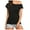 S421 Black, variant on Angala Ladies T Shirts One Shoulder Neck Short Sleeve Solid Color Blouse Summer Slim Fashion Comfortable Dailywear Womens Top Size L Green
