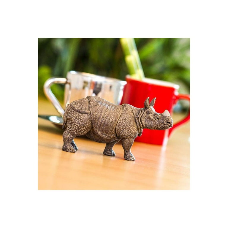 Safari Indian Rhino Figurine Realistic 5