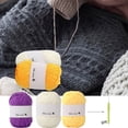 thumbnail image 1 of Hilo De Tejer 10 ovillos de algodón de leche morado de 25 g y 4 hebras, lana suave para tejer a mano, ideal para manualidades de bebé, con aguja de crochet (1 unidad) JASKFLY, 1 of 9