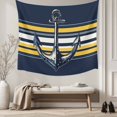 thumbnail image 5 of Nautical Anchor Large Tapestry for Bedroom Wall Hanging Tapestry,Navy Blue Yellow Striped Farmhouse Ombre Ceiling Backdrop Tapestries Poster Blanket Wall Decor for Teens Room Living Room 100" x 59", 5 of 8