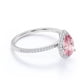thumbnail image 3 of JeenMata Anillo de Compromiso de 1 Quilate con Piedra Natal de Octubre en Corte de Pera - Anillo de Bodas - Anillo de Halo - Anillo Pavé - Anillo de Promesa - Baño de Oro Blanco de 18 K sobre Plata, 3 of 6