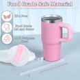 thumbnail image 3 of 14 Oz Tumbler with Handle and Straw for Kids, Stainless Steel Vacuum Insulated Tumbler Keep Cold Heat and Ice, Gifts for Children Cups (Pink), 3 of 3