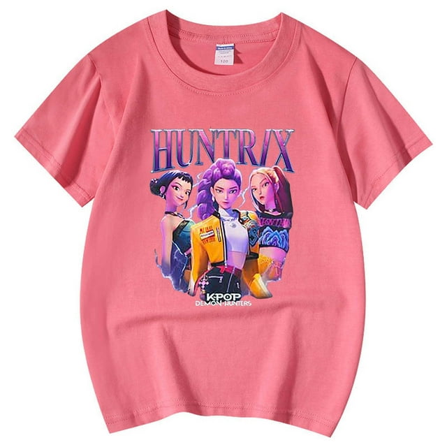 T-shirts et Chemises pour Filles K-pop Été Manches Courtes Col Rond T-Shirt pour Garçons et Filles de 3 à 13 Ans