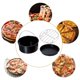 thumbnail image 5 of Juego de 3 accesorios para freidora de aire de acero inoxidable Recubrimiento anti-quemaduras Cesta para hornear Bandeja para pizza Estante para pinch 7in Baoblaze Reemplazo de la freidora de aire, 5 of 8