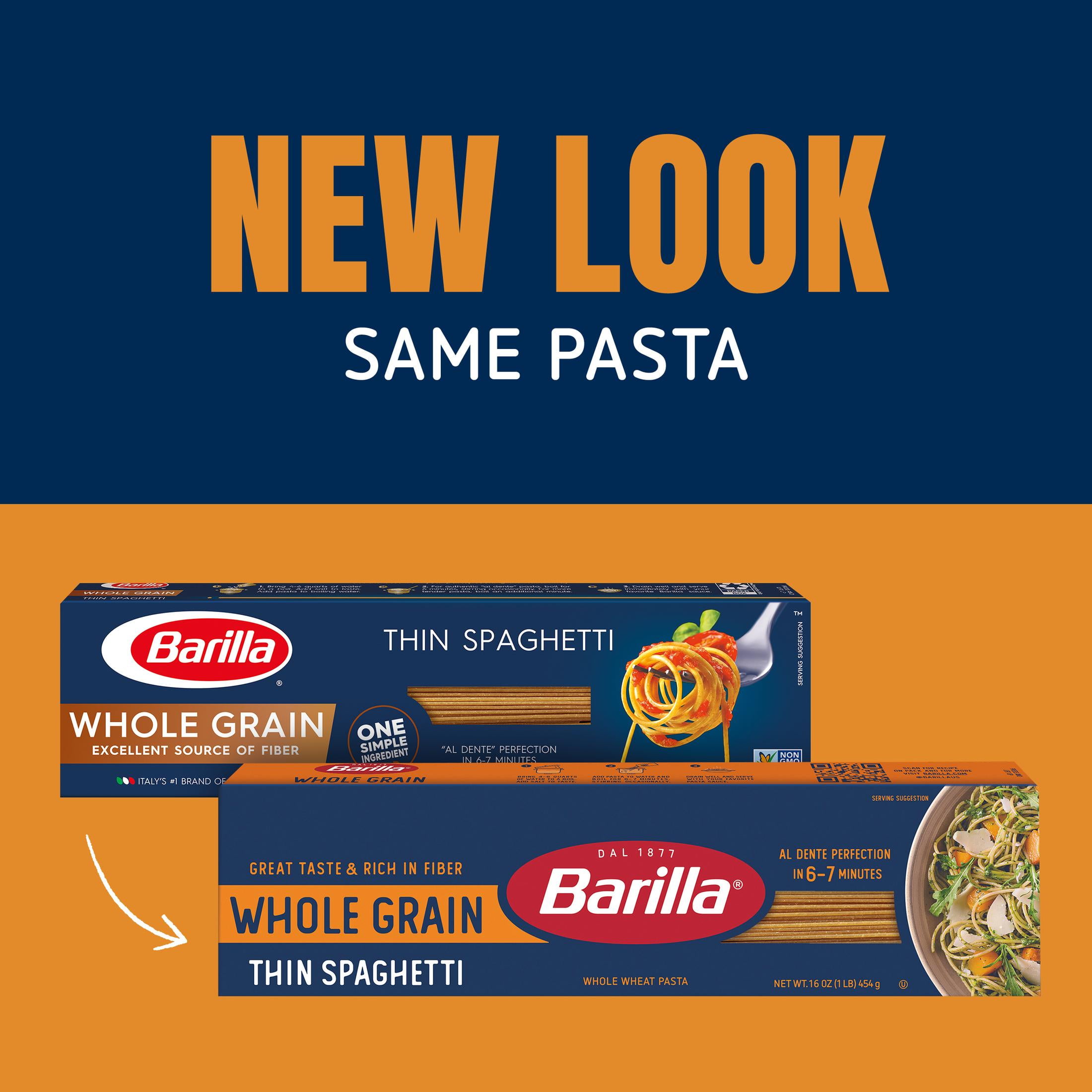 (5 pack) Barilla Classic Whole Grain Pasta, Thin Spaghetti Noodles, 16 oz