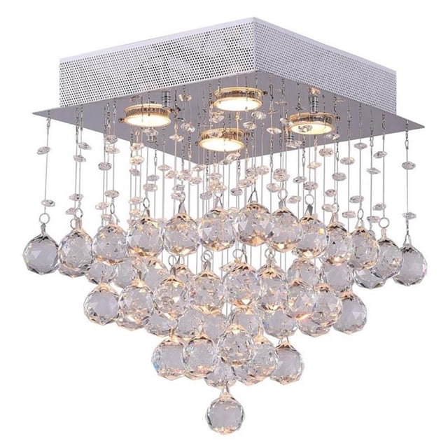 CWI Lighting Carré 4 Lumières Encastré avec Finition Chrome