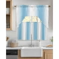 thumbnail image 2 of Sky Blue Ombre Swag Valance and Tier Curtains 36'' Length Set, Farmhouse Modern Art Light Filtering Kitchen Curtains, Tier Curtain Valances for Bathroom/Living Room/Bedroom/Café, 2 of 6