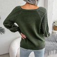 thumbnail image 2 of Women's Pullover Sweater Pullover Jumper Jumper Ribbed Cable Knit Knitted Thin Solid Color Crew Neck Stylish Casual Daily Going Out Fall Winter White, 2 of 5