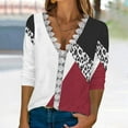 thumbnail image 2 of Dyegold Casual Long Sleeve Tops For Women Fashion Fall 2023 V Neck Lace Trim Sexy Blouses Floral Printed Shirts Loose Tshirt, 2 of 5
