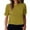 Yellow, variant on DeHolifer T-Shirts for Women Casual Strip Printed Crewneck Short Sleeve Blouse T-Shirts Summer Trendy Tee Tops Army Green L