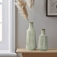 thumbnail image 6 of LuxenHome Set of 2 Vintage Gray and Green Metal Bottle Vases, 6 of 6