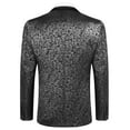 thumbnail image 3 of COOFANDY Mens Floral Tuxedo Jacket Embroidered Suit Jacket Jacquard Blazer Big and Tall for Christmas Prom Wedding Homecoming Party, 3 of 9