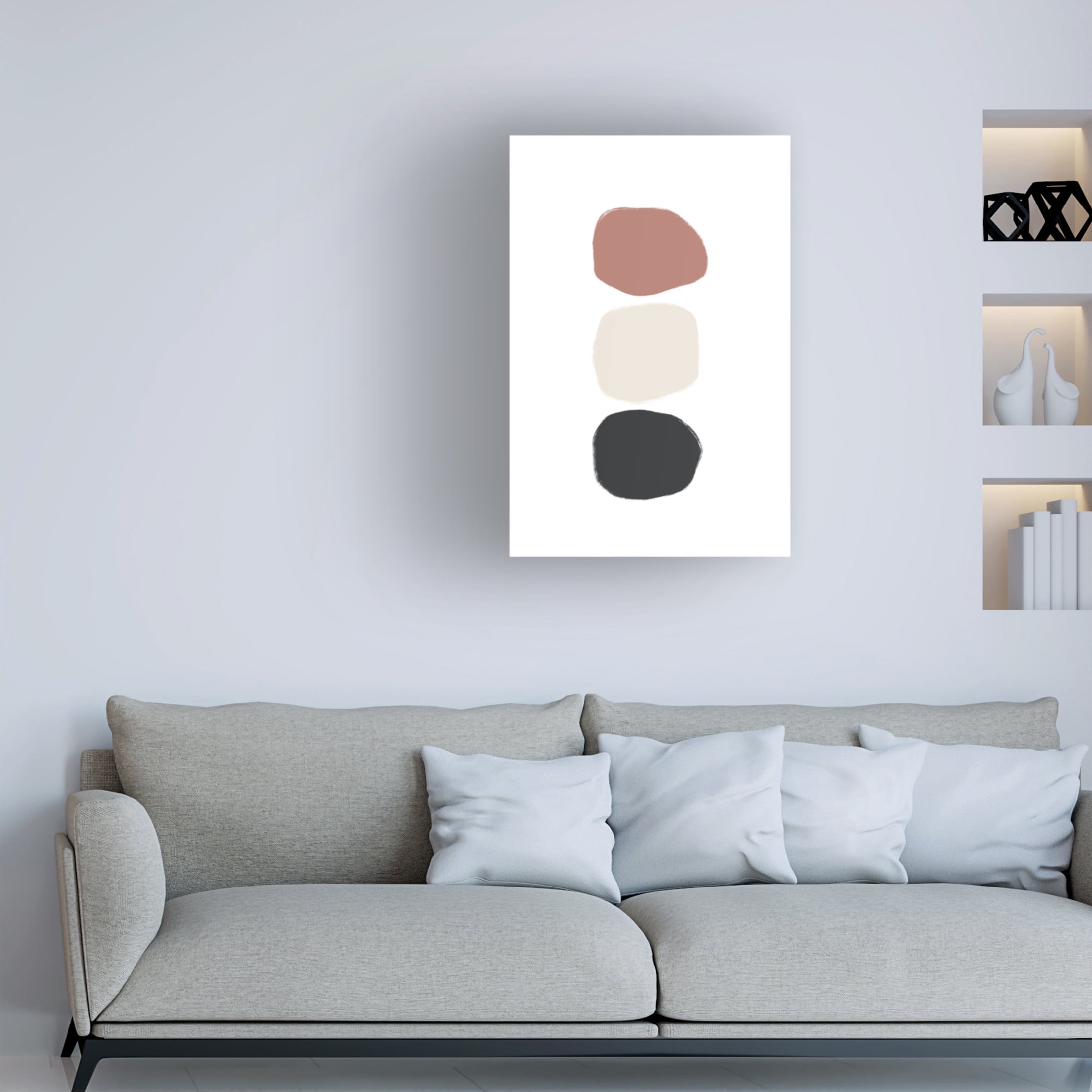 Trademark Fine Art uplusmestudio Three Stones Coloured Canvas Wall Art