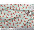 thumbnail image 2 of Soimoi Green Silk Fabric Chilli Vegetable Print Fabric by the Yard 44 Inch Wide, 2 of 3