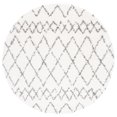 thumbnail image 3 of SAFAVIEH Berber Feride Geometric Shag Area Rug, Cream/Light Gray, 6'7" x 6'7" Round, 3 of 12
