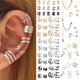 thumbnail image 2 of Pendientes de Clip de hojas de Color de plata para mujer y hombre, aretes creativos simples en forma de C, sin perforación, conjunto con rizador de oreja, regalo de joyería de tendencia, 2 of 4