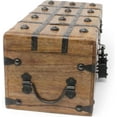thumbnail image 3 of Treasure Chest Wooden Box with Antique Iron Lock and Skeleton Key (Medium 12.5x6x5.5) - Storage and Decor – Pirate Chest, Decorative Storage Chest with Hinged Lid, Wood Treasure Box, 3 of 8