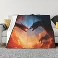 thumbnail image 1 of Balery Red And Blue Fire Cloud Dragon Manta de Franela con Dibujo, Lujo Ultra Suave y Cálido, Antipelusa y Resistente a las Arrugas para Cama, Sofá, Camping -40"x30", 1 of 6