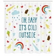 thumbnail image 3 of Oh Baby Shower Curtain, Oh Baby It's Cold Outside Ironic Joke Phrase with Colorful Summertime Theme Icons, Fabric Bathroom Set with Hooks, 69W X 84L Inches Extra Long, Multicolor, by Ambesonne, 3 of 3