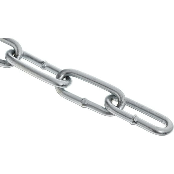 HTYSUPPLY 0722827 Low Carbon Steel Straight Coil Chain in Reel, Zinc Plated, 2/0 Trade, 0.19" Diameter, 40' Length, 520 lbs Load Capacity
