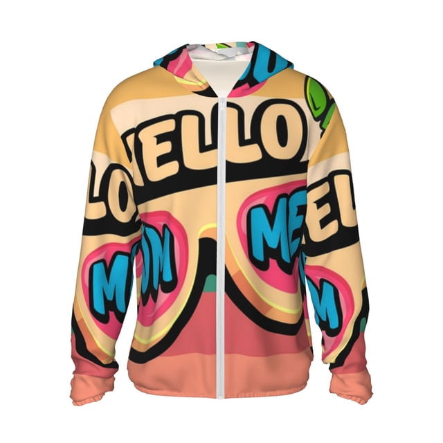 Balery Hello Summer Sudadera ligera de manga larga con capucha y protección solar UPF 50+ para hombre y mujer, ideal para pesca y running-Small