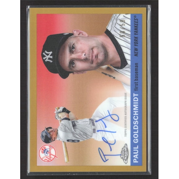 2025 Topps Chrome Platinum Baseball Gold 50/50 Auto Paul Goldschmidt Yankees #CPA-PG