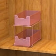 thumbnail image 5 of Simple Houseware 2 Tier Sliding Cabinet Basket Organizer Drawer, Pink, 5 of 5