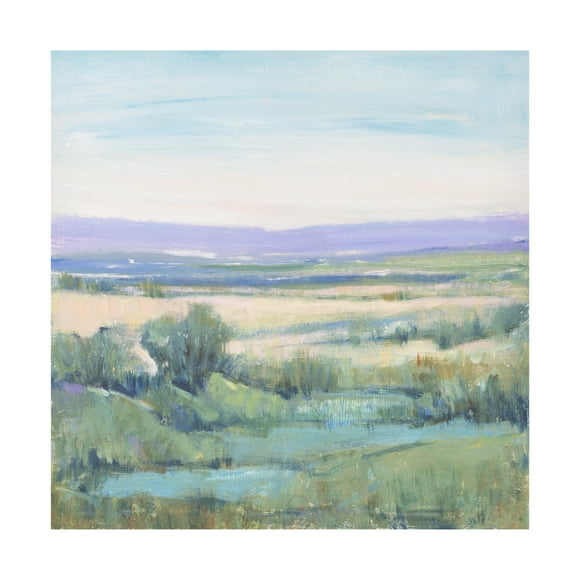 Canvas Wall Art - Tim OToole 'Lavender Horizon II' Wall Art for Living Room, Bedroom, or Office Décor by Trademark Fine Art - 14 x 14 Inches