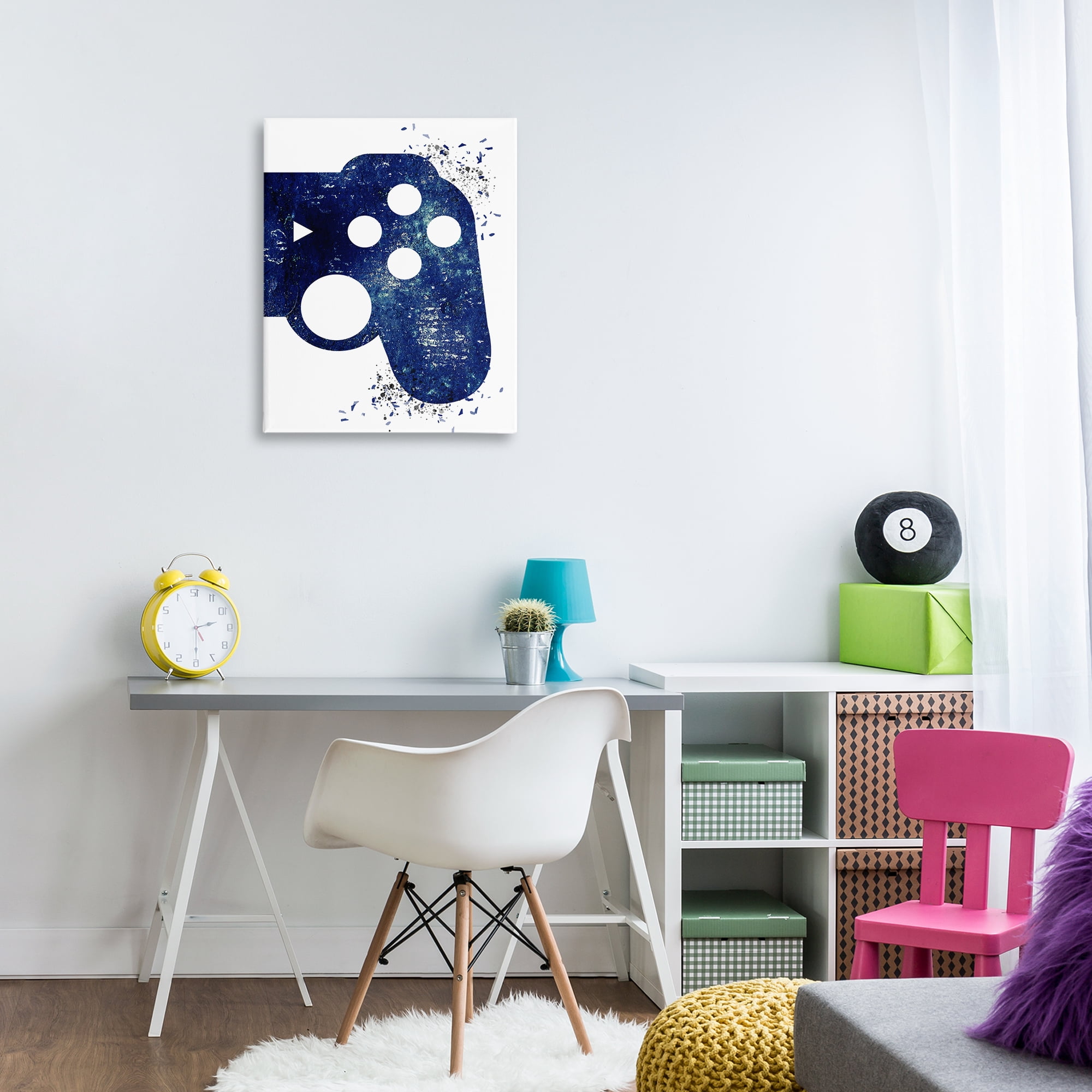 Stupell Industries Distressed Detail Gamer Entertainment Painting Wrapped Canvas Art Print Wall Art, 24 x 30