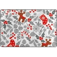 thumbnail image 4 of SKYSONIC Christmas Socks Deer Non-Slip Area Rug, Winter Holly Berries Floor Carpet Comfort Floor Mats Decor for Indoor Front Porch,Living Room, Bedroom,Kitchen,72"x48", 4 of 7