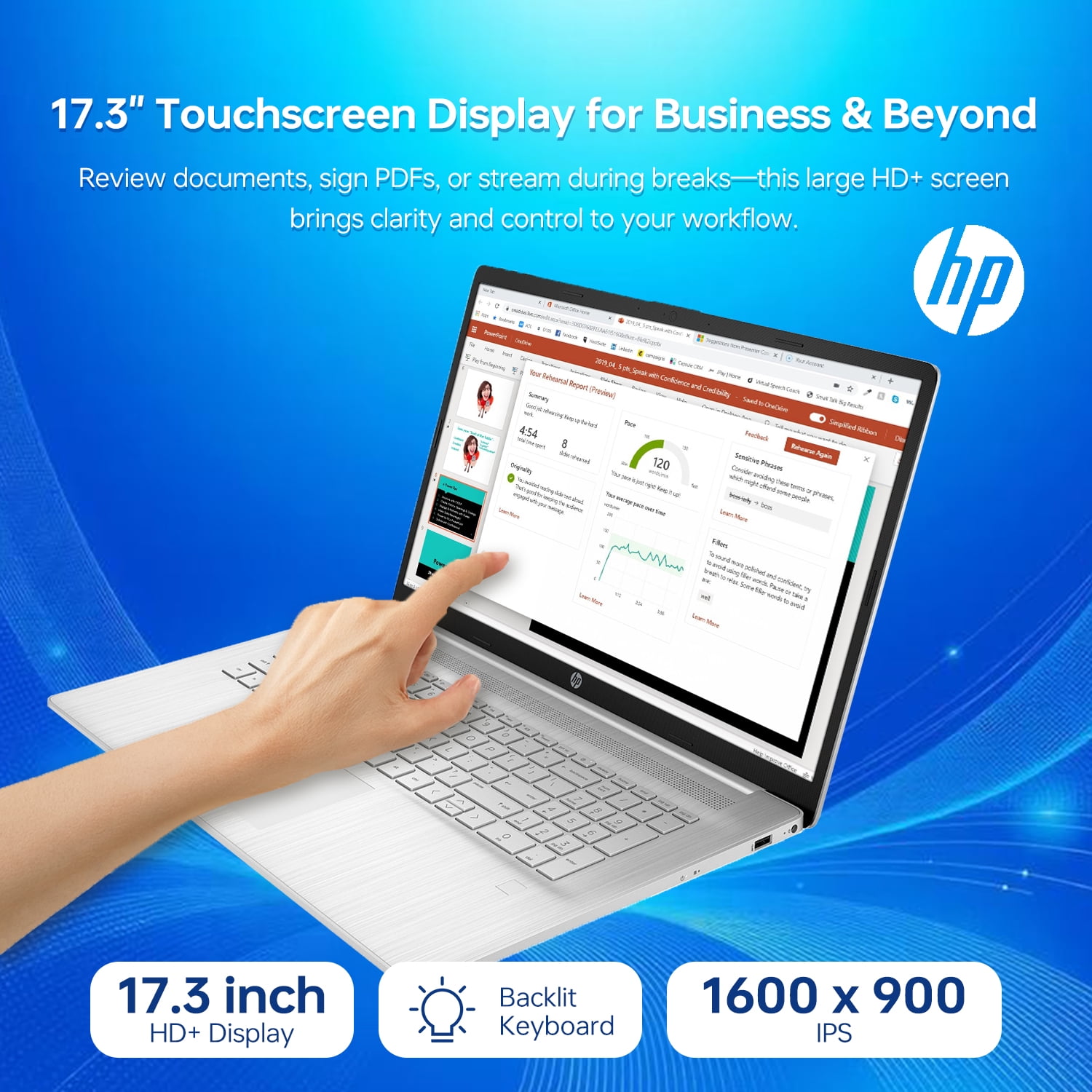 HP Premium Laptop, 17.3" HD+ Touchscreen, Intel Core i5-1334U, 32gb RAM, 1tb SSD, Windows 11 Home, Silver