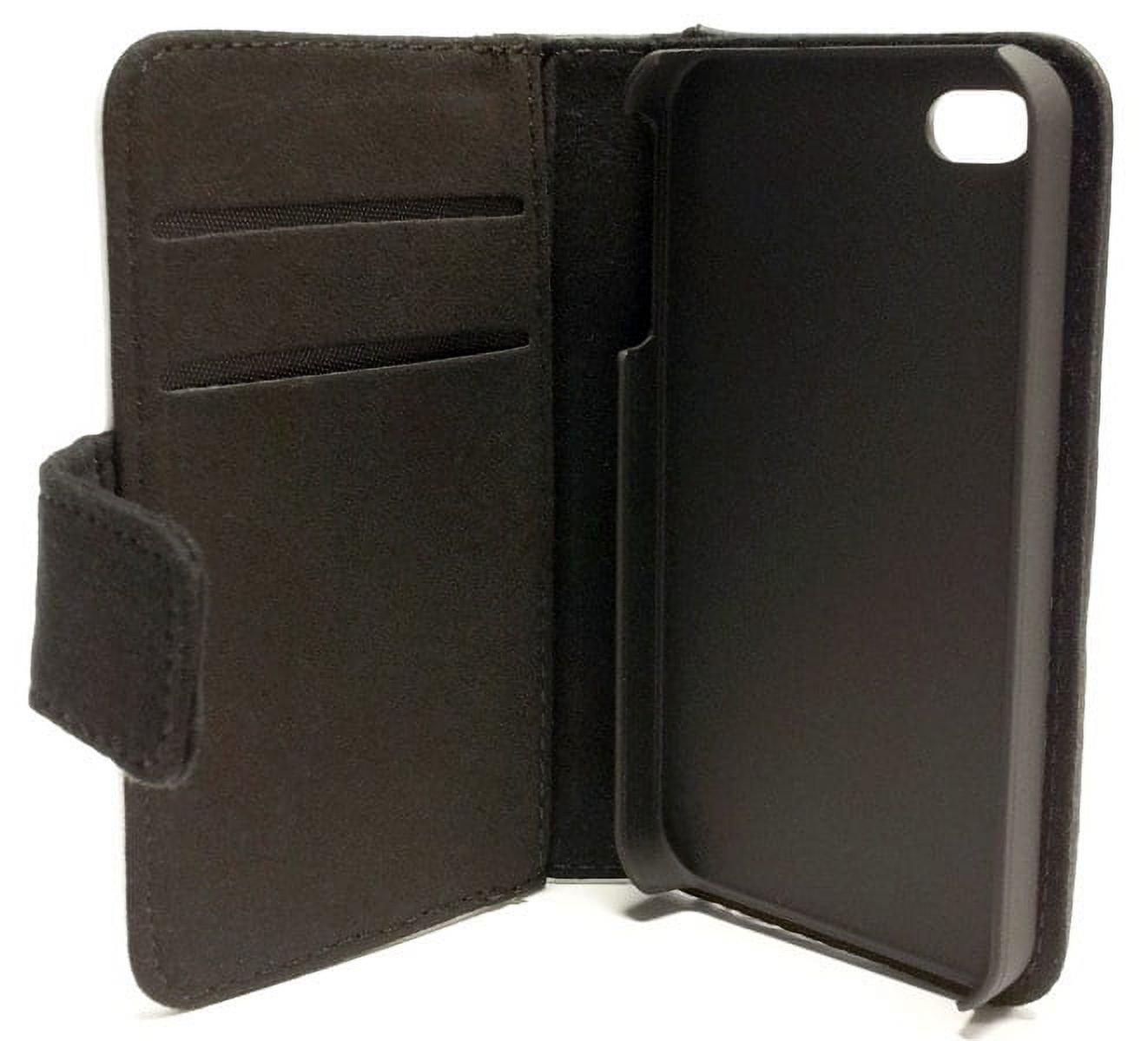 Howling Wolf Wallet Style Cell Phone Case with 2 Card Slots and a Flip Cover Compatible with the Apple iPhone 4 and 4s Universal - image 3 of 4
