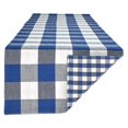 thumbnail image 1 of Design Imports Z02390 14 x 72 in. Navy & Off White Reversible Gingham & Buffalo Check Table Runner, 1 of 3