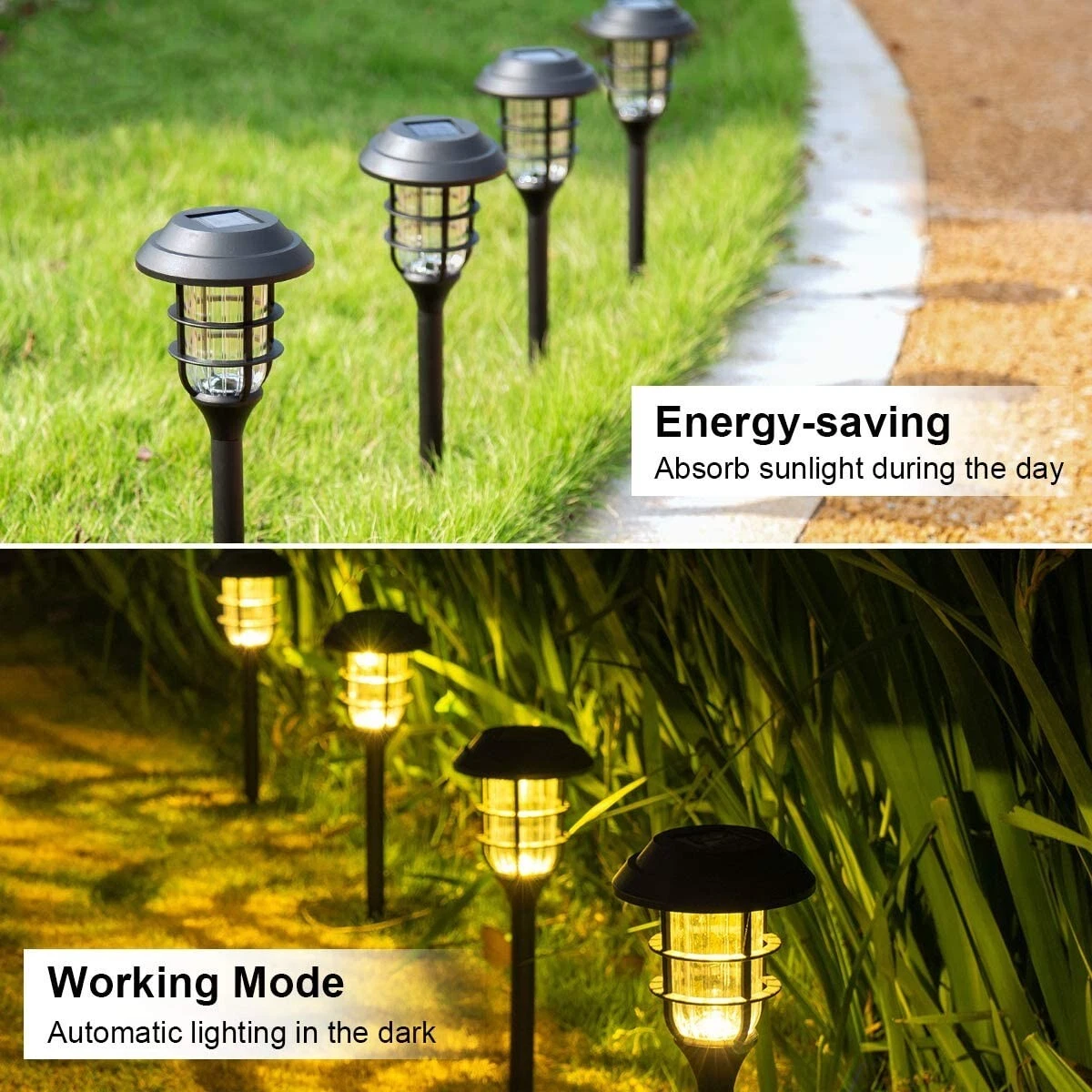 iMeshbean 6 Pack LED Landscape Light Solar Power Path Lights Outdoor Pathway Solar Light Waterproof