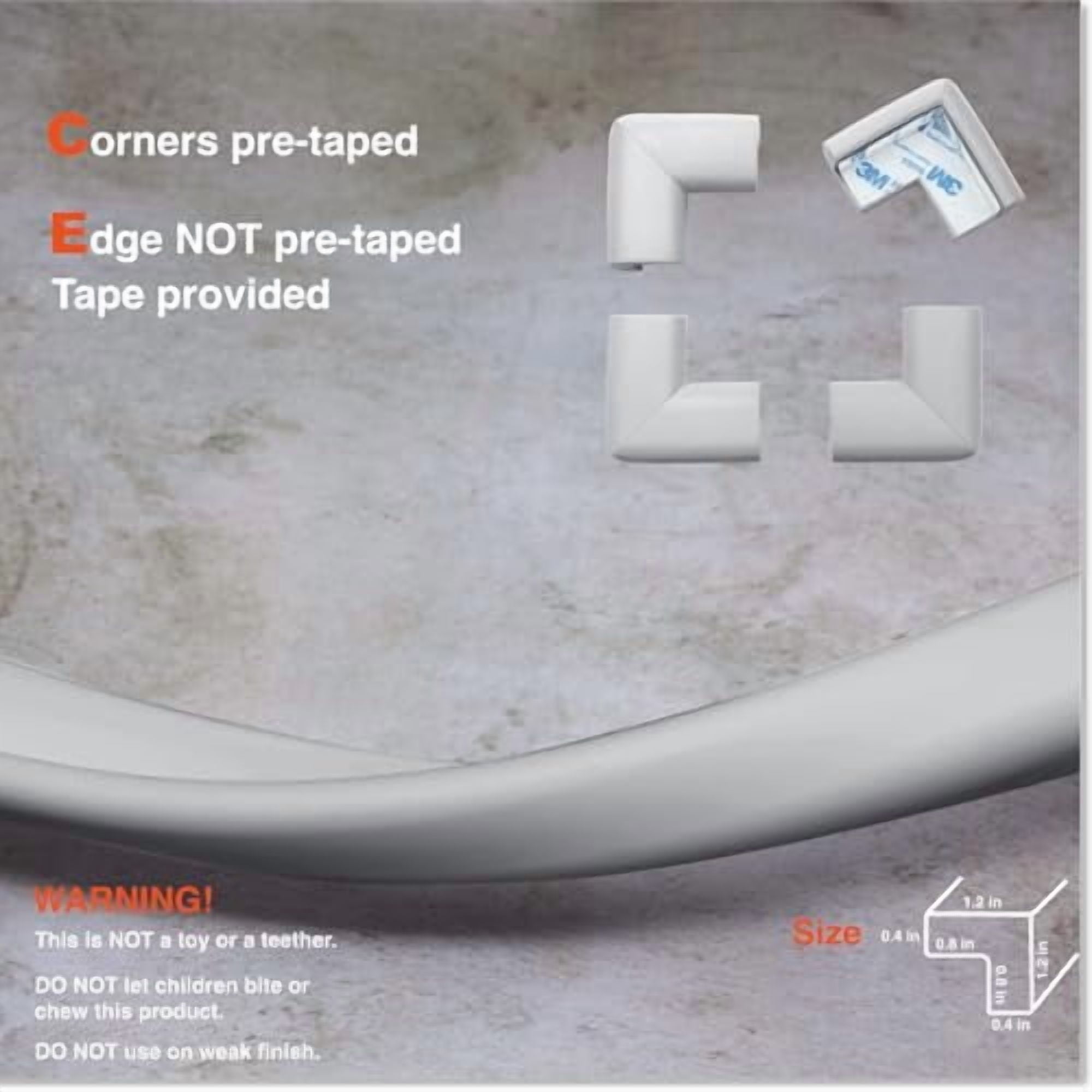 HeftyFit Edge Corner Protector Baby Proofing (Large 15ft Edge 4 Corners), Heavy-Duty, Soft NBR Rubber Foam, Furniture Fireplace Safety Bumper Guard, 3M Adhesive, Stone Grey