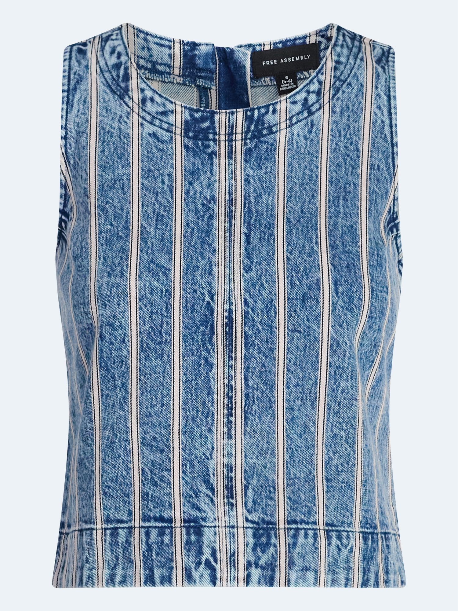 Free Assembly Women's Cropped Sleeveless Denim Top, Sizes XS-XXL