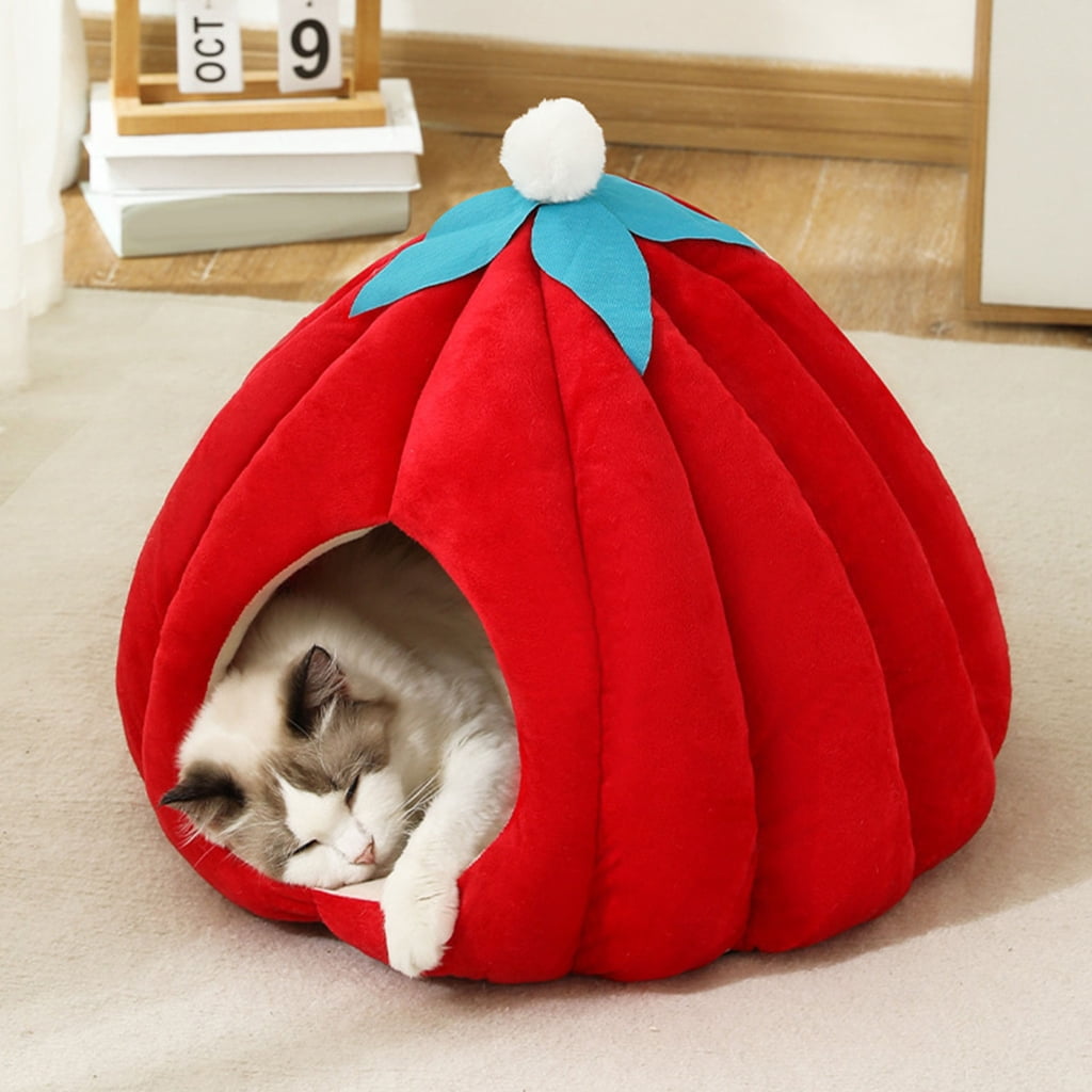 AOOOWER Charm Pumpkins Cats Nest Winter Warmth Cats House Indoor Outdoor Pet Homes