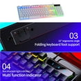 thumbnail image 4 of USB Wired Gaming Keyboard RGB Colorful Light Waterproof Mechanical Keyboard 104-Key USB Wired Game Keyboard for Computer Video Game White, 4 of 8