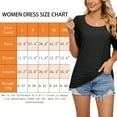 thumbnail image 7 of TEMOFON Women Summer Tops Casual Puff Short Sleeve T Shirts Comfy Scoop Neck Black Loose Shirts for Women Size L, 7 of 7