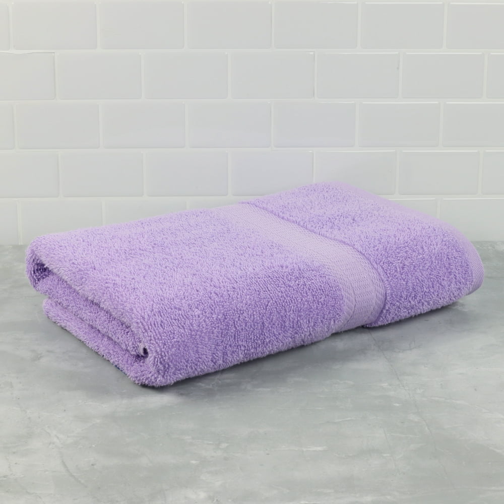 Mainstays Basic Single, Solid Lavender Bath Towel 27" x 52" Walmart