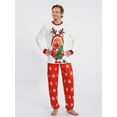 thumbnail image 6 of Family Matching Christmas Pajamas, Deer Pattern Crew Neck Long Sleeve Tops and Pants Sleepwear Set, 6 of 10
