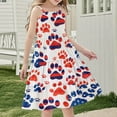 thumbnail image 2 of FamilyThread FamilyThread Girls Summer 4th Of July Dresses with Ruffle Short Sleeve Casual A-Line Swing Twirly School Sundress For 5-14Y, 2 of 7