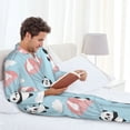 thumbnail image 4 of Wukai Cute Panda Flying in the Sky Men's Long-Sleeve Pajama Set - Comfortable Sleepwear with Button-Down Shirt and Pants-X-Large, 4 of 6