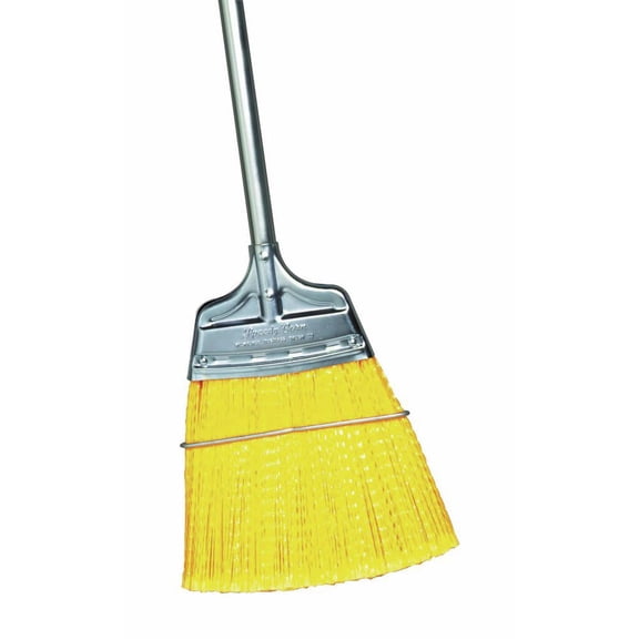 Gordon Brush Yellow Plastic Speedy Corn Broom with Zinc Plated Steel Handle 7 1/4"W