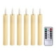 thumbnail image 1 of Velas LED para ventana, mecha de luz, velas cónicas sin llama con Control remoto para mesa de dormitorio, Halloween, 6 uds. blanco marfil, 1 of 7