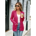 thumbnail image 3 of Women's Long Sleeve Cable Knit Sweater Open Front Cardigan Button Loose Outerwear, 3 of 5