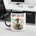thumbnail image 3 of Happy New Year with German Shorthaired Pointer Fireworks Holiday Xmas Winter 2025 11oz Accent Two-tone Mug GSP Lover Dog Gift Coffee Tea Cup - 00025, 3 of 5