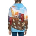 thumbnail image 4 of JUNZAN Trip to London Print Kids Zip Up Hoodies Long Sleeve for Boys or Girls Casual Oversized Jackets with Pocket Loose Tops- Medium, 4 of 6