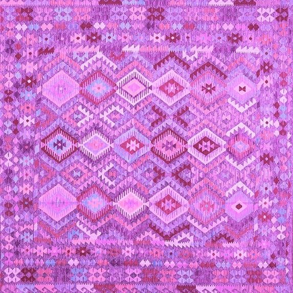 Ahgly Company Indoor Square Southwestern Purple Country Area Rugs, 6' Square