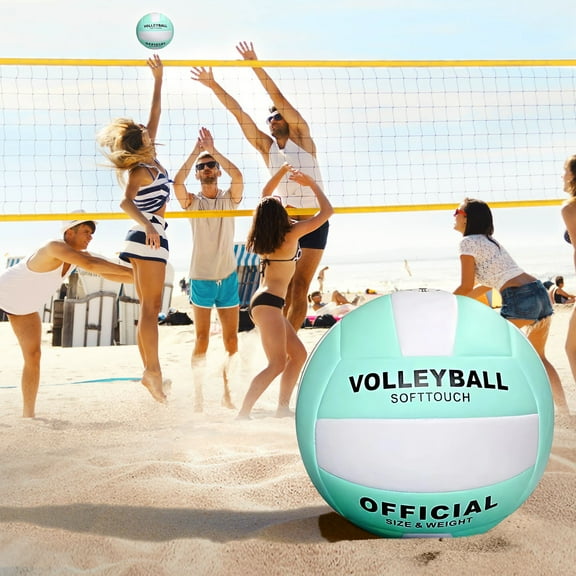 Pro Grade Size 5 Soft Volleyball - Waterproof & Durable PVC Training Ball for Beach, Indoor, Gym & Sand Court, Lightweight for Beginners to Improve Jumping & Coordination Skills